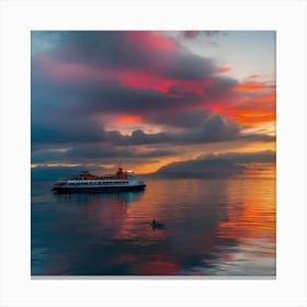 Sunset On The Fjords Canvas Print
