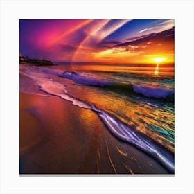 Rainbow Over The Ocean 5 Canvas Print