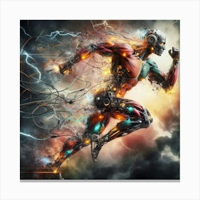 Futuristic Man Running Canvas Print