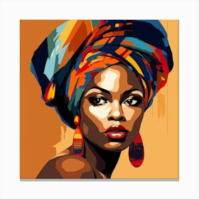 African Woman With Turban 3 Canvas Print