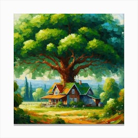 House On A Tree Canvas Print