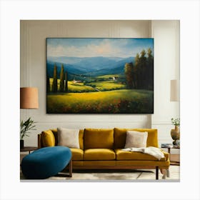 Tuscan Landscape Painting 6 Canvas Print