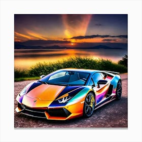 Rainbow Lamborghini 7 Canvas Print