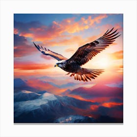 Eagle In Flight, A Bird Soaring Freely In The Sky Representing Freedom And Boundless Possibilities 1 Canvas Print