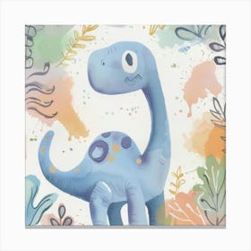 Cute Muted Apatosaurus Dinosaur   2 Canvas Print