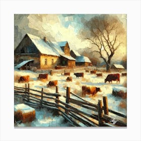 Oil Texture Abstract Farm Canvas Print