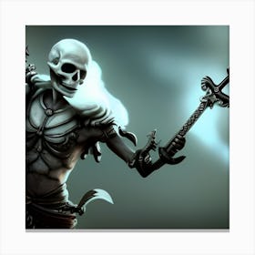 Skeleton With Sword Canvas Print