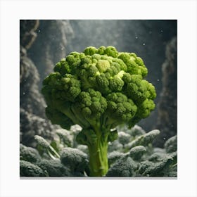Broccoli In The Snow Canvas Print