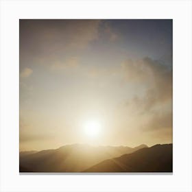 Sunset Over Mountains Canvas Print