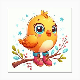 Cute Yellow Bird Canvas Print