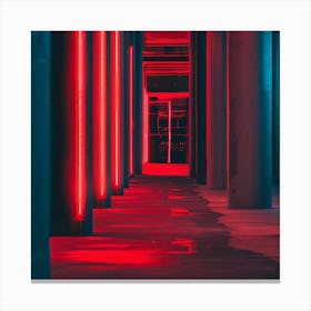 Red Light In A Hallway Canvas Print