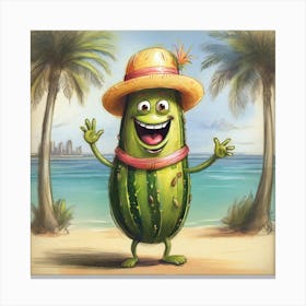 Cucumber On The Beach Canvas Print