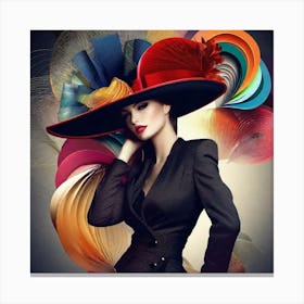 Woman In A Hat 17 Canvas Print