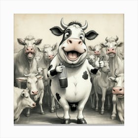 Cartoon Cow 6 Canvas Print