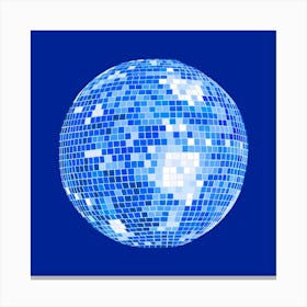 Disco Mirror Ball Blue Canvas Print