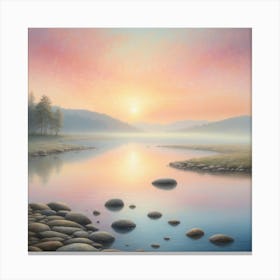 Sunrise Over The River Canvas Print