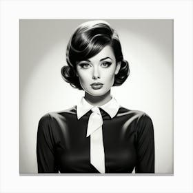 Lady In Black And White Canvas Print