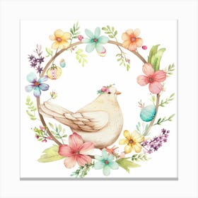 Dove In A Wreath Canvas Print