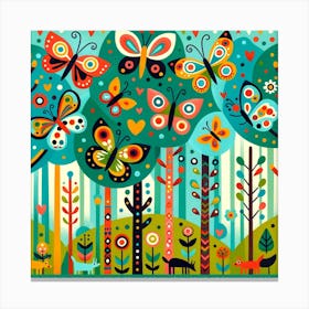 Butterflies In The Forest Canvas Print