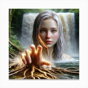 Girl With Tree Roots Canvas Print