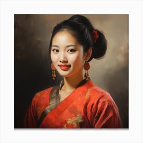 Portrait Of An Asian Woman Canvas Print