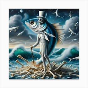 Sardines art print Canvas Print