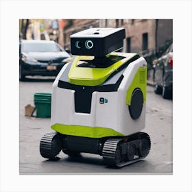 Robot On The Street Canvas Print