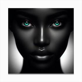Black Woman With Green Eyes 5 Canvas Print