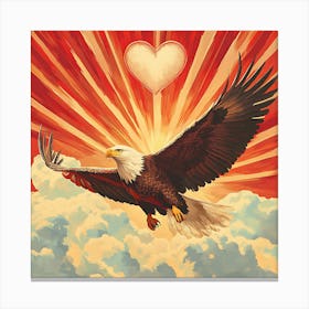 Eagle with Heart-shaped Cloud 2 Canvas Print