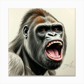 Gorilla Drawing Canvas Print