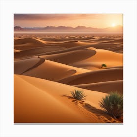 Sunset In The Desert 1 Canvas Print