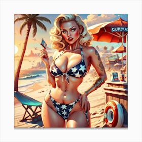 Sexy Bikini Girl Canvas Print