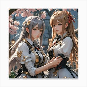 Two Anime Girls Canvas Print