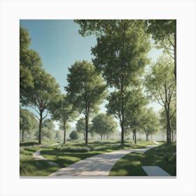 Sunlit Park Canvas Print