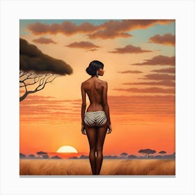 Sunset In The Savannah Canvas Print