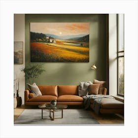 A Photo Of A Large Painting Of A Landscape 16 Canvas Print