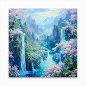 Oneeline42 Beautiful Horizon Revealing A Magical Valley With 1 Canvas Print