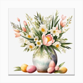 Easter Flowers In A Vase 4 Canvas Print