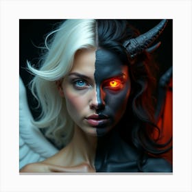 Devil Woman With Wings Canvas Print