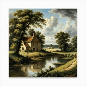 House By The Brook Canvas Print