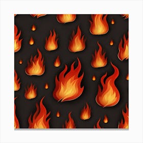 Flames On Black Background 5 Canvas Print