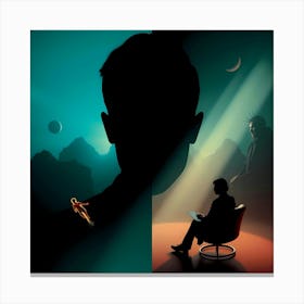 Man Sitting In A Chair Canvas Print