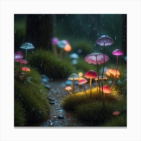 Raining Mushrooms Canvas Print