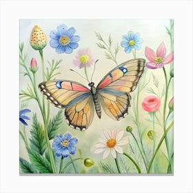 Butterfly In The Meadow Canvas Print