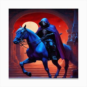 Skeleton On Horseback Canvas Print