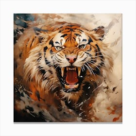 Tiger Roaring Canvas Print