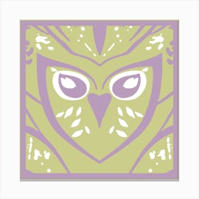 Chic Owl Purple And Mustard Canvas Print