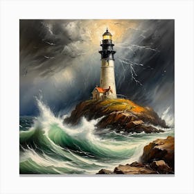 Stormy Lighthouse Canvas Print