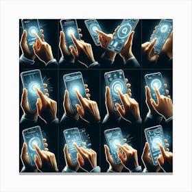 Hands Holding Smart Phones Canvas Print