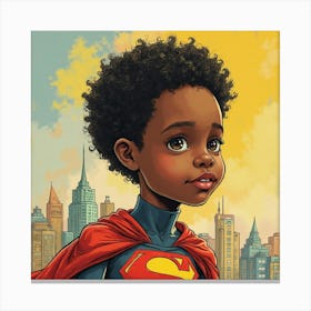 Afro American Super Hero Boy Stampe su tela